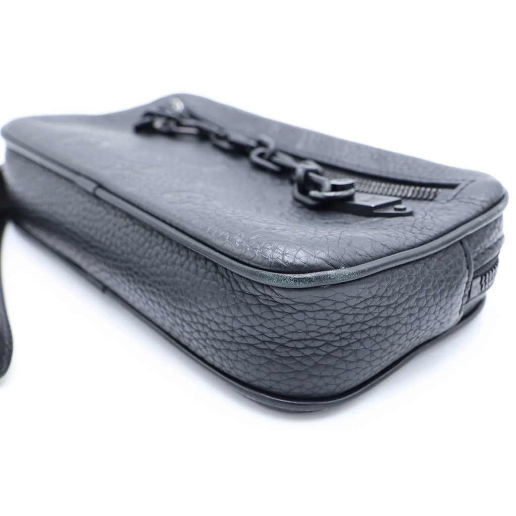 LOUIS VUITTON(ルイヴィトン) モノグラム アンプラント ポシェット・ヴォルガ ポーチ ケース セカンドバッグ ブラック レザー M55703 ブラック金具 レディース