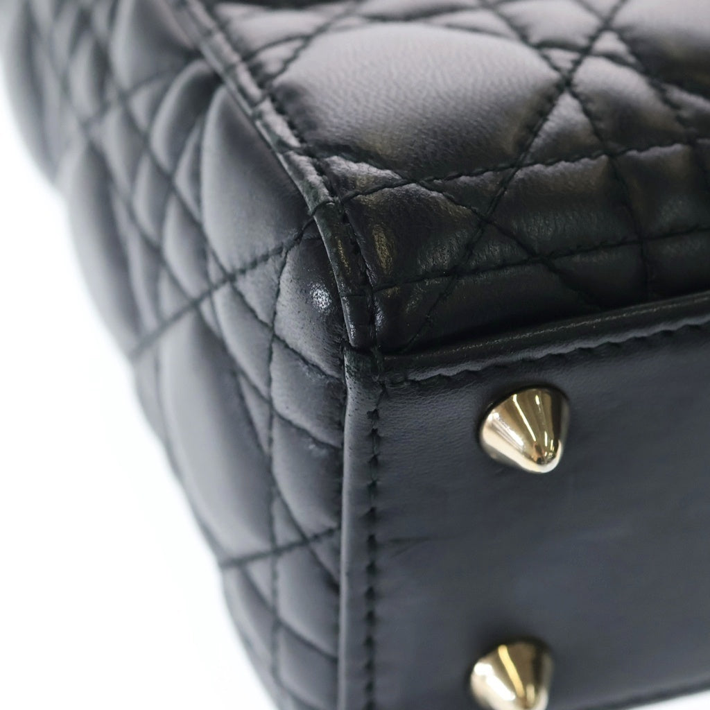 Christian Dior(クリスチャンディオール) レディディオール マイ レディディオール 2WAYバッグ ショルダーバッグ ハンドバッグ ミニバッグ ブラック レザー M0538OCAL ゴールド金具