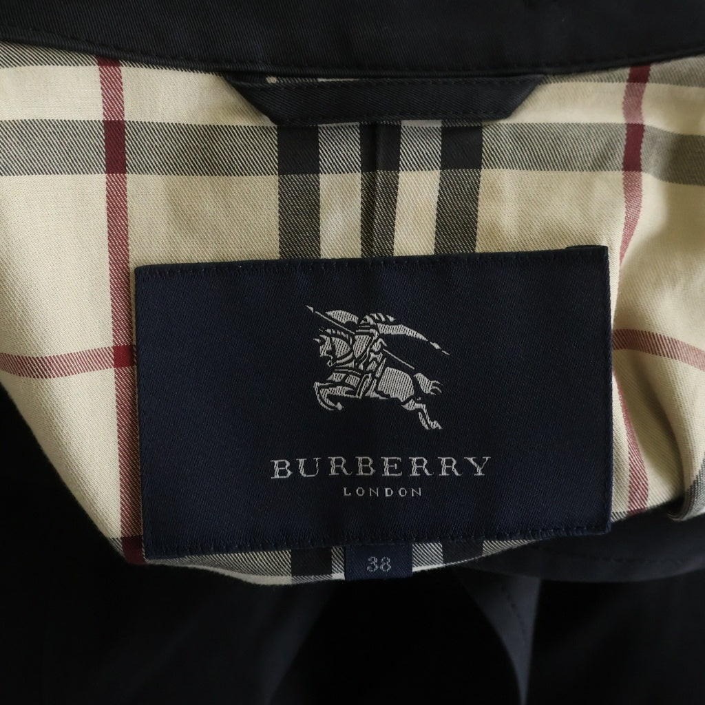 BURBERRY(バーバリー) 裏地ノバチェック柄 トレンチコート ブラック レディース