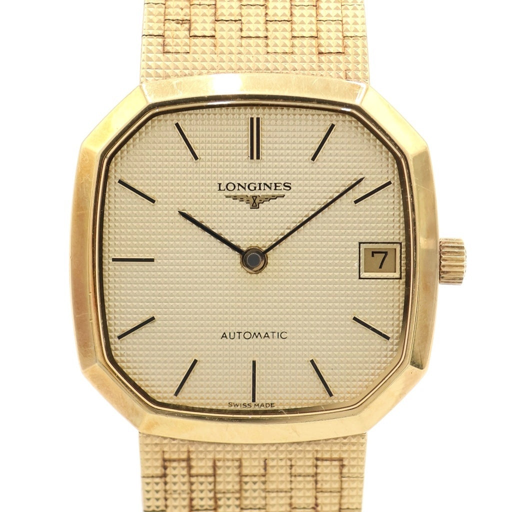LONGINES(ロンジン) オクタゴン シャンパン文字盤 自動巻き 腕時計 K18YG イエローゴールド