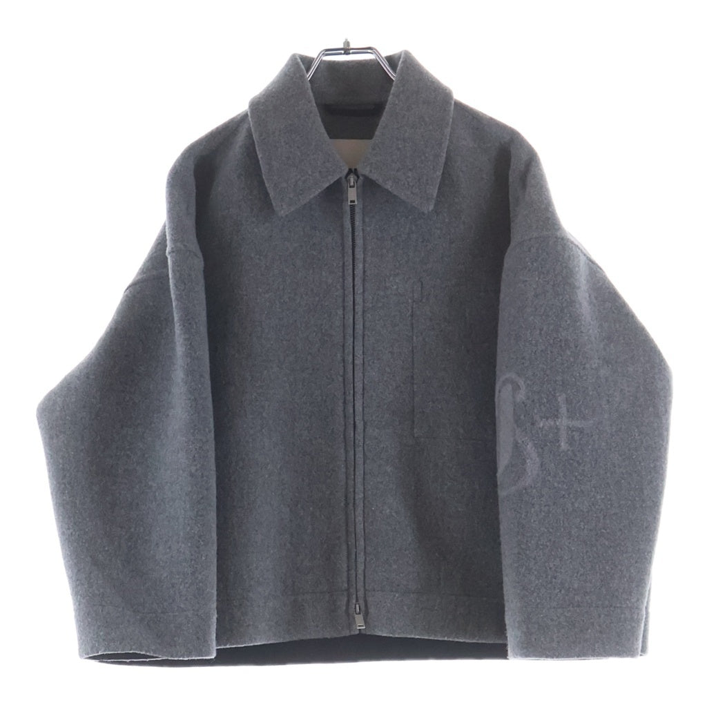 JIL SANDER NAVY(ジルサンダーネイビー) メルトンウール ジップアップジャケット グレー レディース