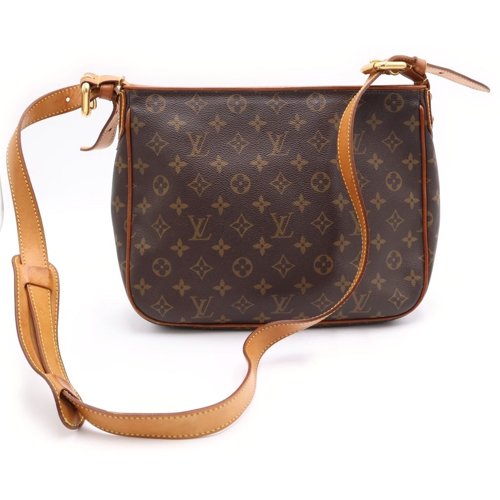 LOUIS VUITTON(ルイヴィトン) モノグラム ハドソン ショルダーバッグ ブラウン レザー×PVC M40045 ゴールド金具 レディース