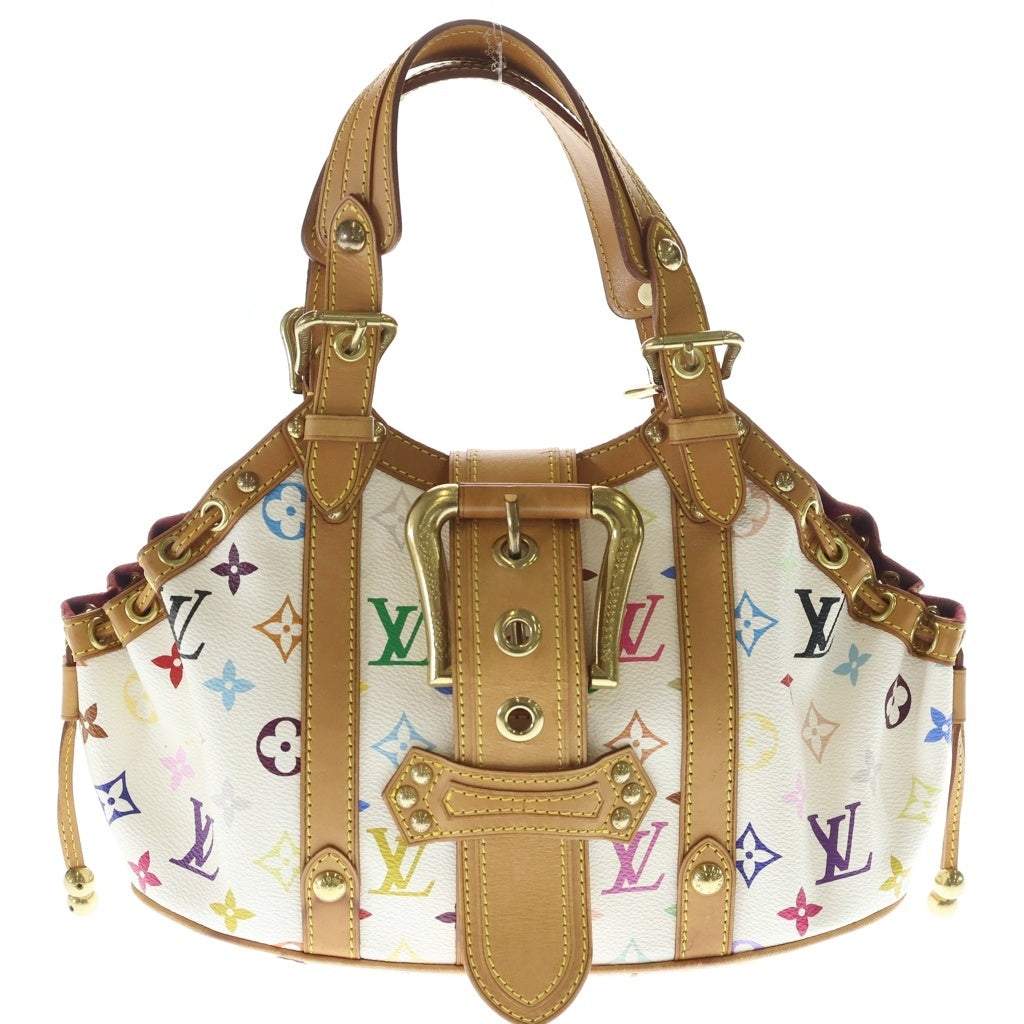 LOUIS VUITTON(ルイヴィトン) モノグラムマルチカラー テダPM ハンドバッグ ホワイト×ブラウン レザー×PVC M92348 ゴールド金具