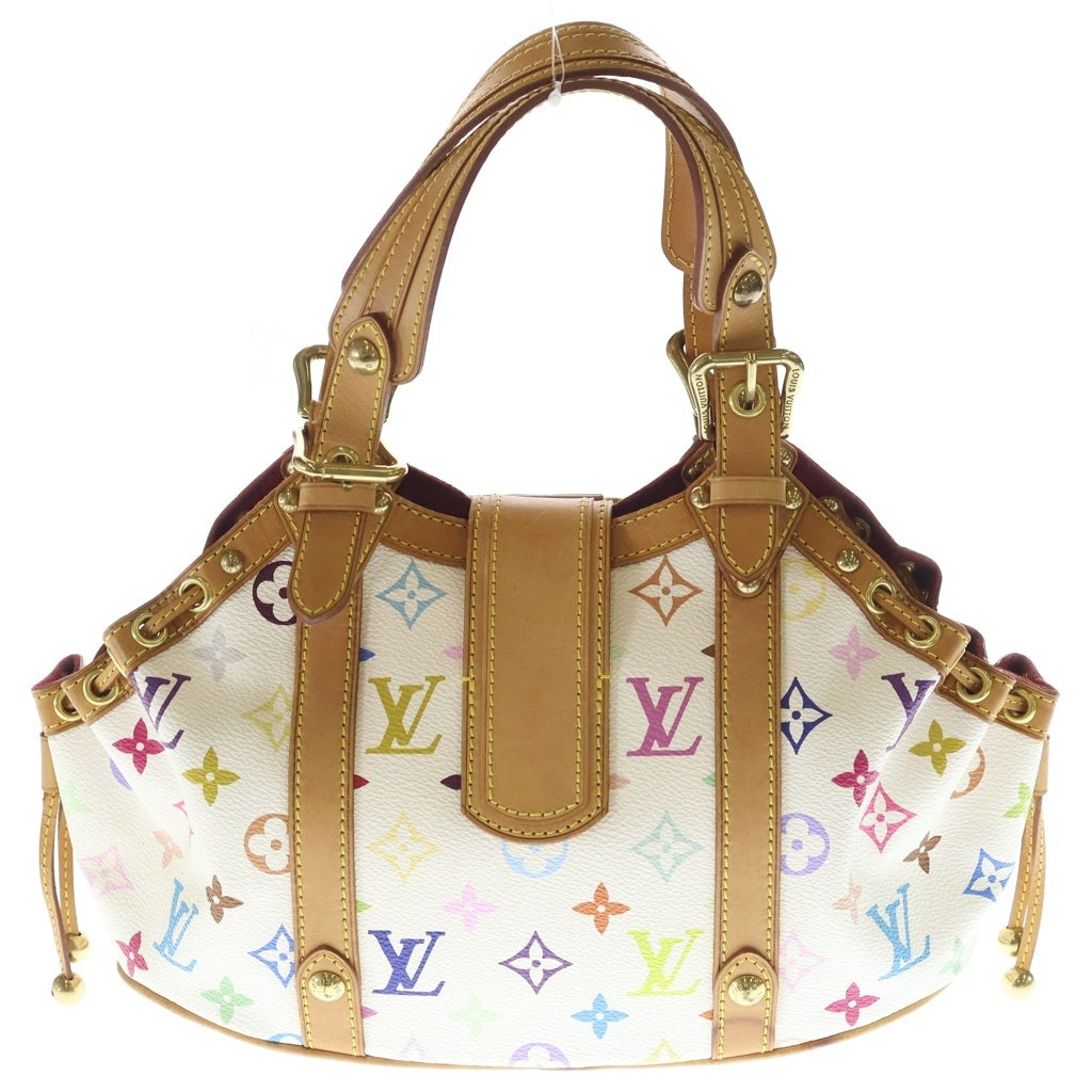 LOUIS VUITTON(ルイヴィトン) モノグラムマルチカラー テダPM ハンドバッグ ホワイト×ブラウン レザー×PVC M92348 ゴールド金具