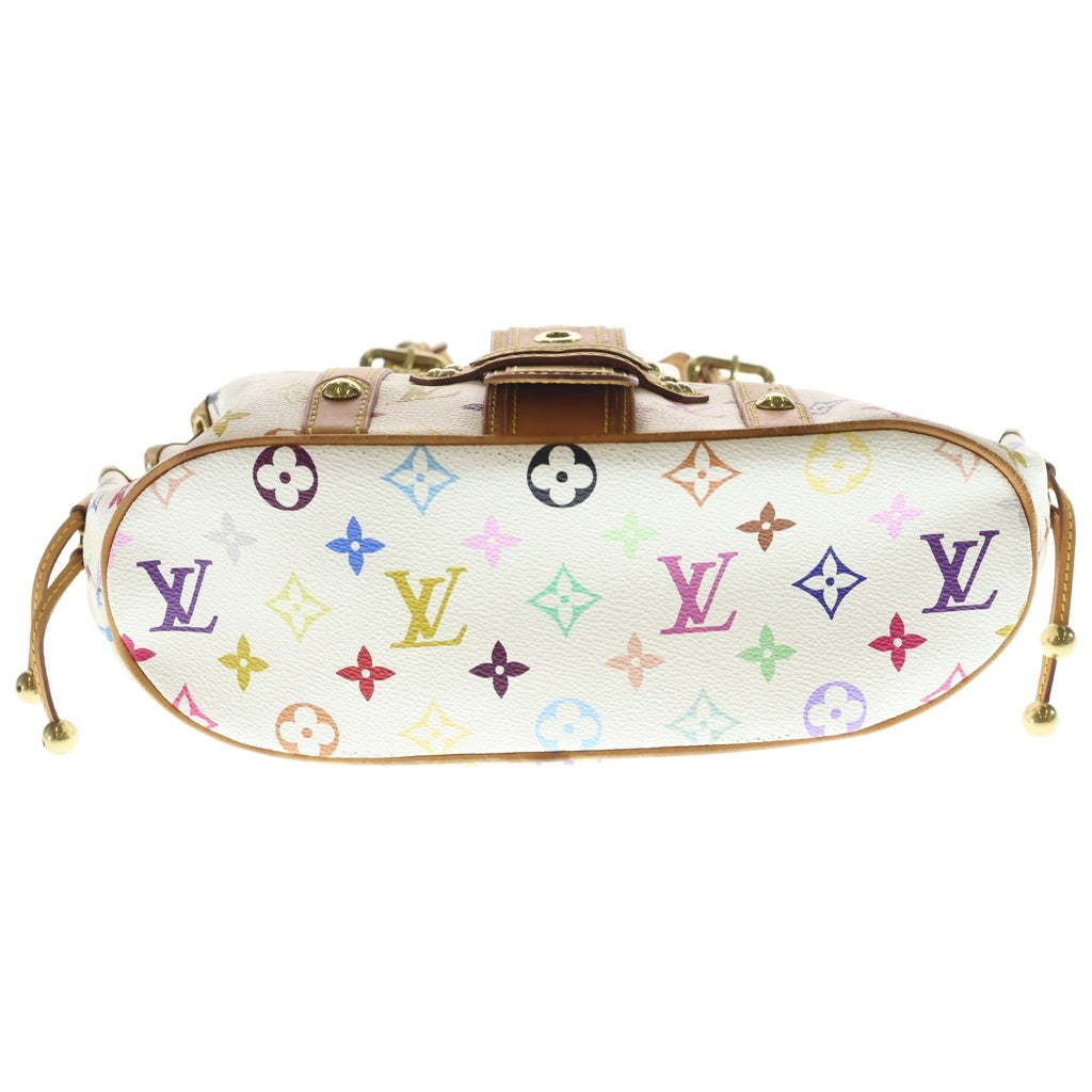 LOUIS VUITTON(ルイヴィトン) モノグラムマルチカラー テダPM ハンドバッグ ホワイト×ブラウン レザー×PVC M92348 ゴールド金具