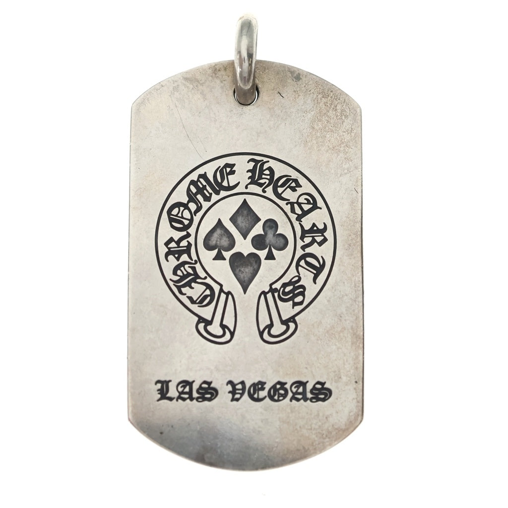 CHROME HEARTS(クロムハーツ) LAS VEGAS限定 D/TAG LRG LTD ラスベガス限定 ラージ ドッグタグ ネックレス トップ ボールチェーン付き シルバー