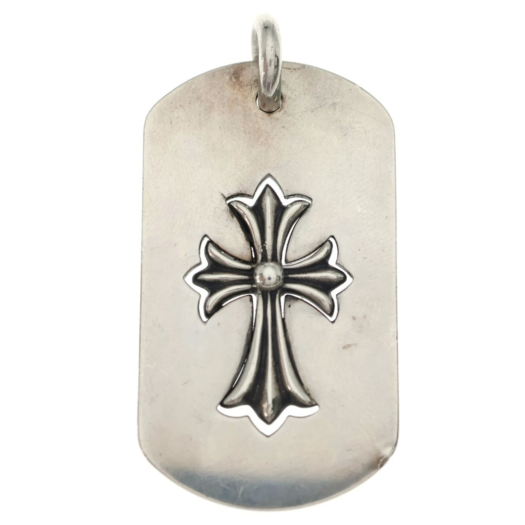 CHROME HEARTS(クロムハーツ) D TAG LRG TNY CRS カットアウトタイニーCHクロス ラージドッグタグ ネックレストップ シルバー
