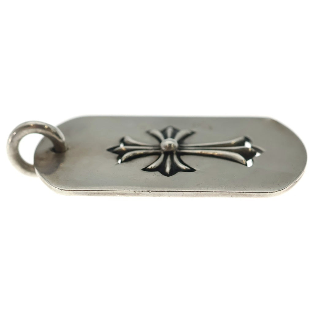 CHROME HEARTS(クロムハーツ) D TAG LRG TNY CRS カットアウトタイニーCHクロス ラージドッグタグ ネックレストップ シルバー