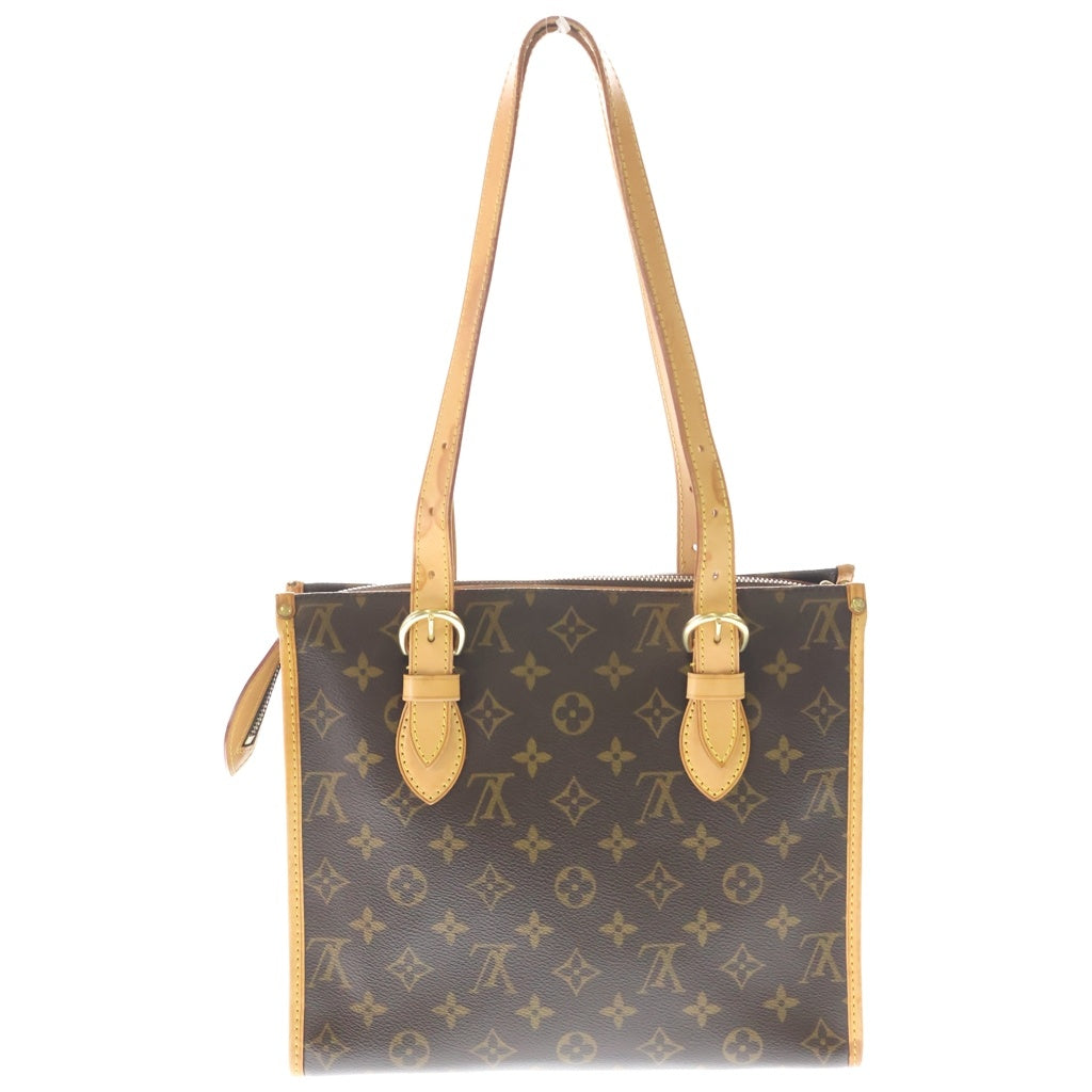 LOUIS VUITTON(ルイヴィトン) モノグラム ポパンクール・オ ハンドバッグ トートバッグ ブラウン レザー×PVC M40007 ゴールド金具 レディース