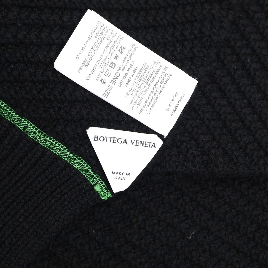 BOTTEGA VENETA(ボッテガヴェネタ) ニットコントラストマフラー ブラック #200×26 レディース