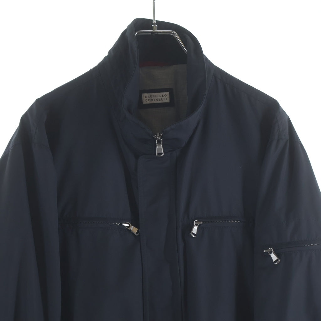 BRUNELLO CUCINELLI(ブルネロクチネリ) エルボーパッチナイロンジャケット ネイビー #50