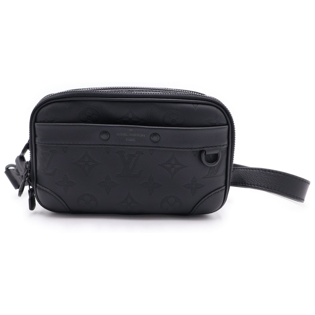LOUIS VUITTON(ルイヴィトン) モノグラム・シャドウ アルファ・ウエアラブル ウォレット ショルダーバッグ ミニバッグ ブラック レザー M82544 ブラック金具 レディース