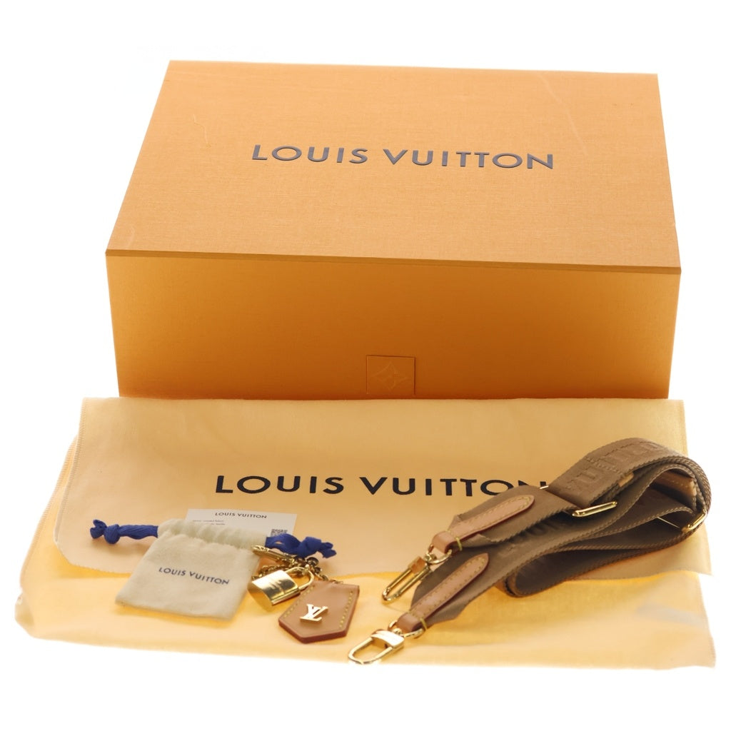 LOUIS VUITTON(ルイヴィトン) モノグラム ルーピング ショルダーバッグ ブラウン レザー×PVC M12939 ゴールド金具 レディース
