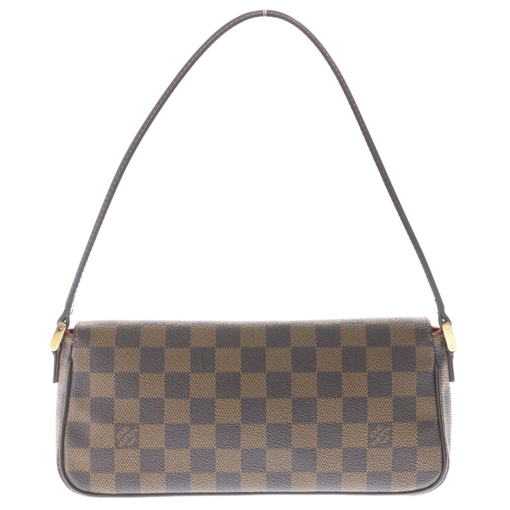 LOUIS VUITTON(ルイヴィトン) ダミエ レコレーター ハンドバッグ ワンショルダーバッグ ブラウン レザー×PVC M51299 ゴールド金具 レディース