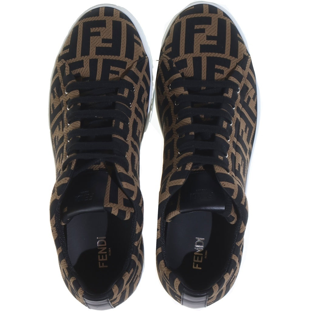 FENDI(フェンディ) ズッカ柄 メッシュ レースアップ ローカットシューズ スニーカー ブラウン