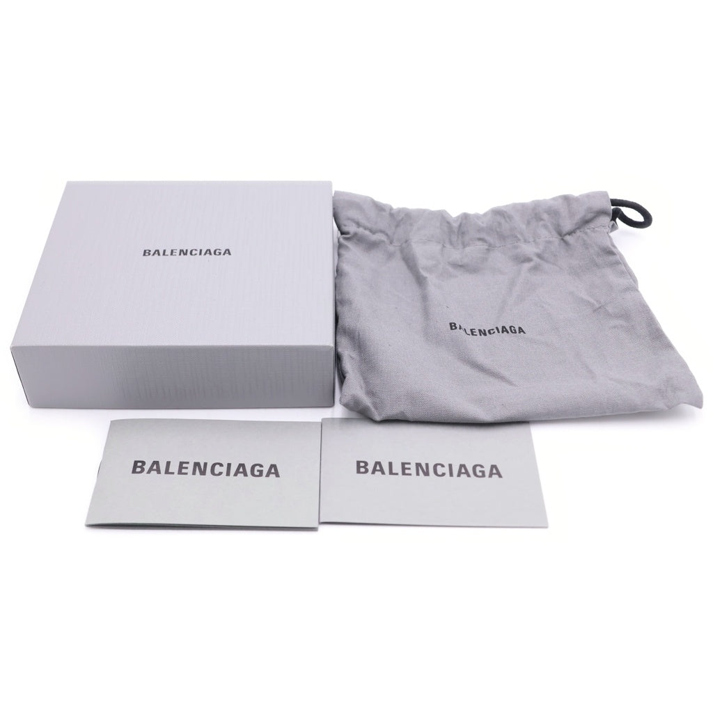 BALENCIAGA(バレンシアガ) BBシグネチャー 二つ折り財布 コンパクトウォレット ロゴ 総柄 レザー ブラウン 594216