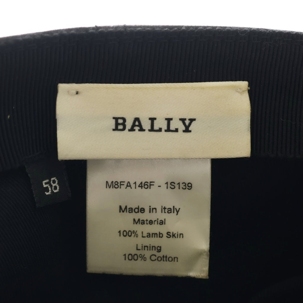BALLY(バリー) レザーキャップ 帽子 ラムスキン イタリア製 ブラック M8FA146F レディース