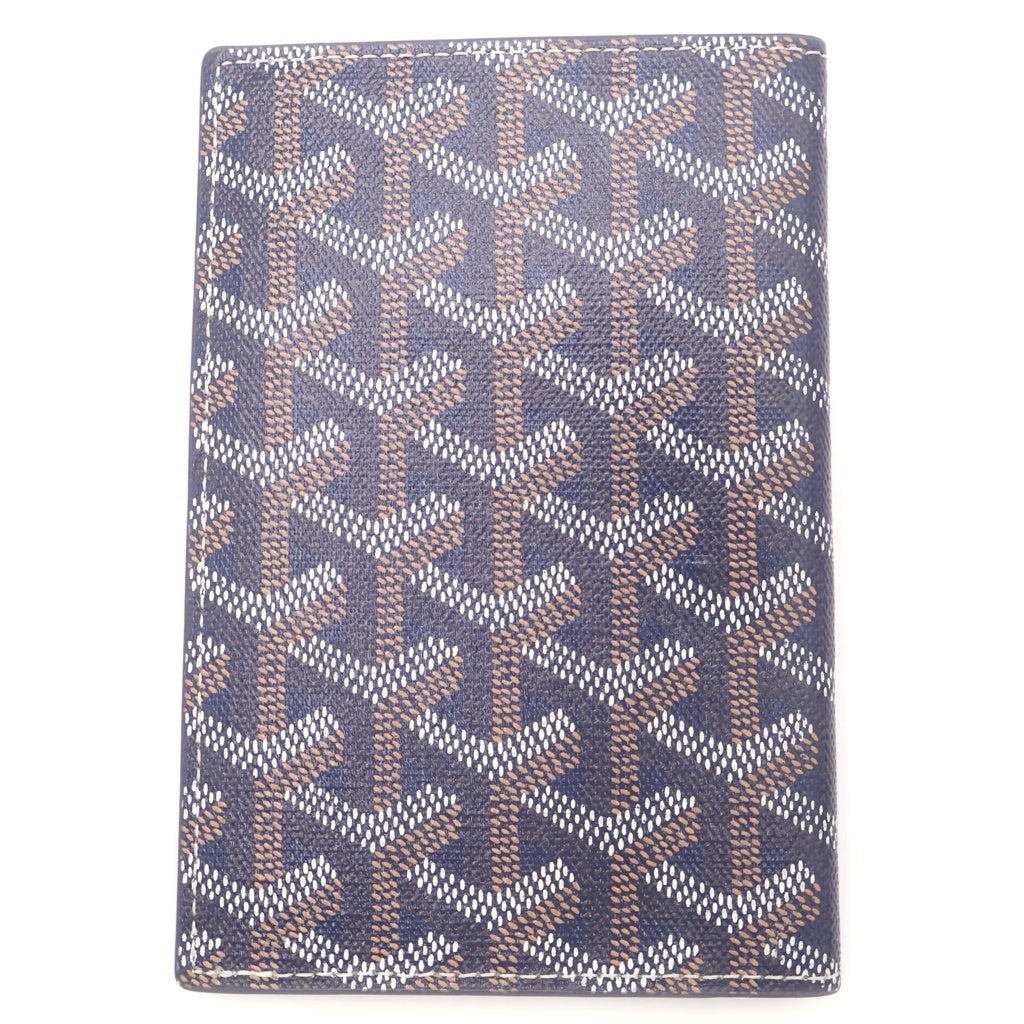 GOYARD(ゴヤール) ヘリンボーン グルネル PVC レザー パスポートケース パスケース ネイビー
