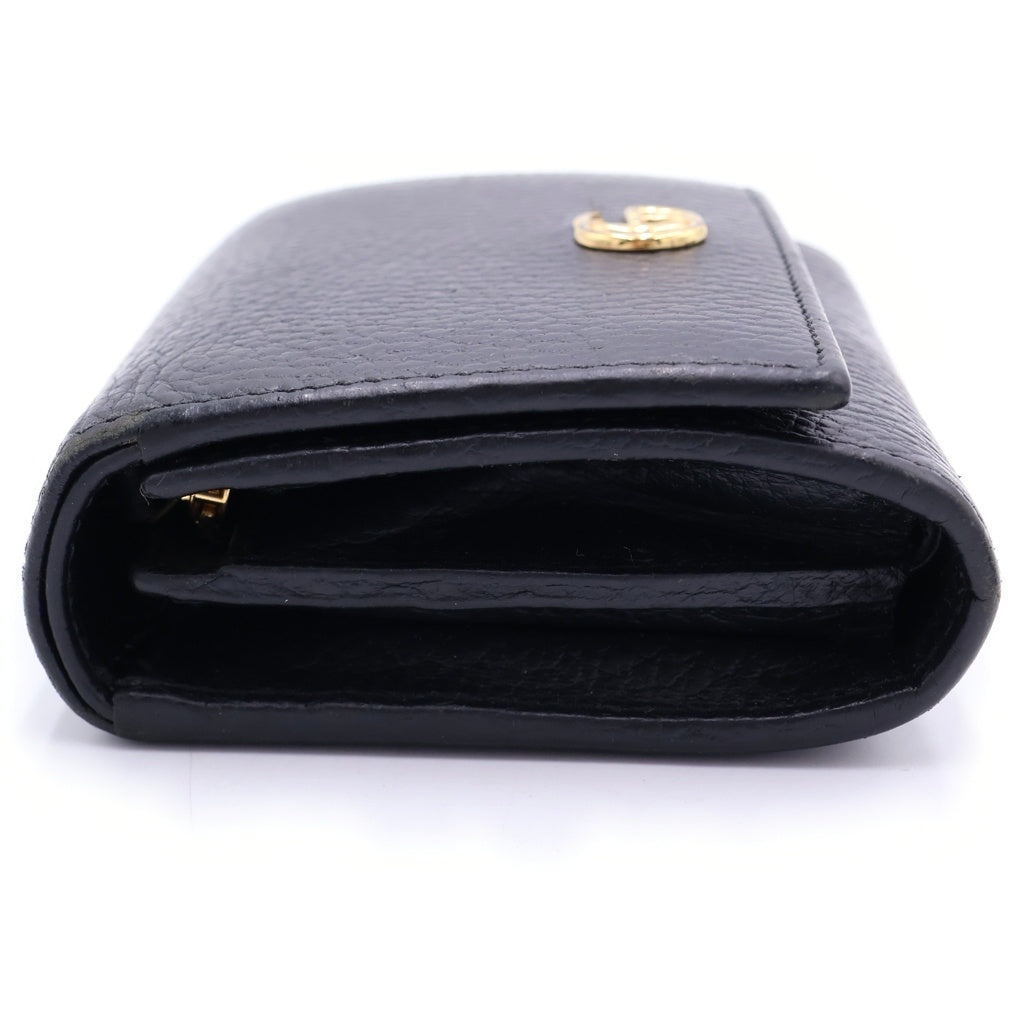 GUCCI(グッチ) GGマーモント 二つ折り財布 黒 レザー 598587 218400 箱 レディース