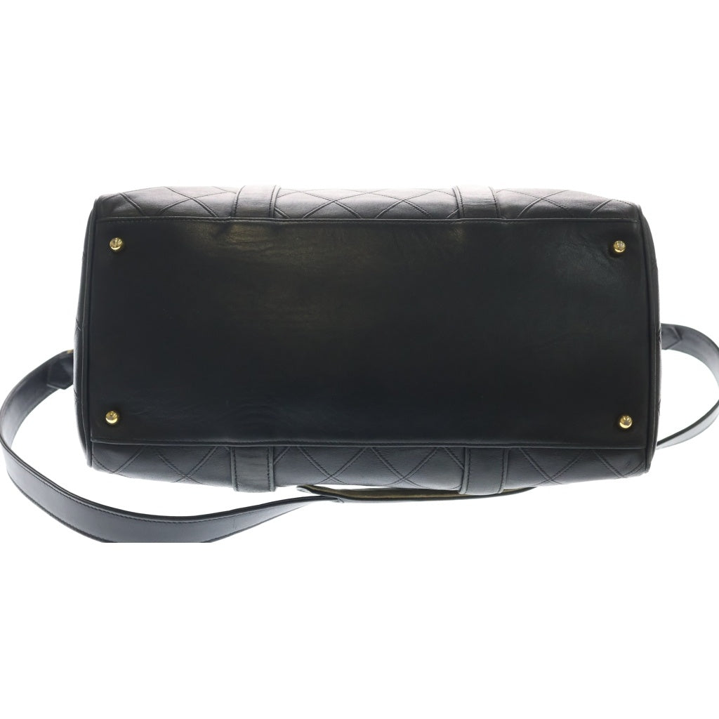 CHANEL(シャネル) ビコローレ35 ラムスキン ゴールド金具 2WAY ハンドバッグ ボストンバッグ ショルダーバッグ ブラック レディース