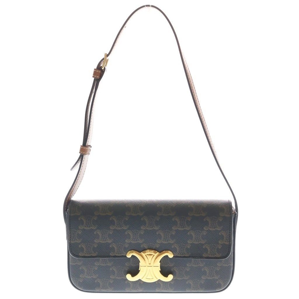 CELINE(セリーヌ) トリオンフ クロード PVC レザー ショルダーバッグ ブラウン 194142 レディース