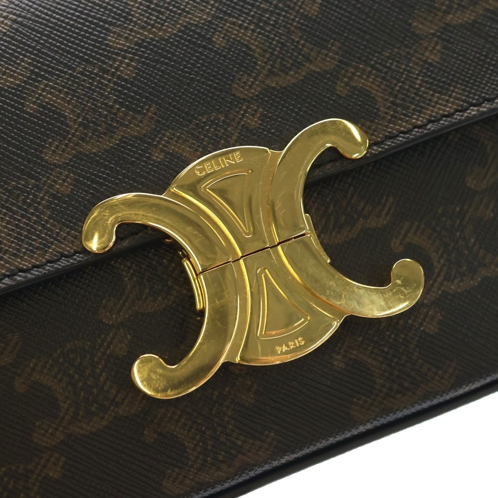 CELINE(セリーヌ) トリオンフ クロード PVC レザー ショルダーバッグ ブラウン 194142 レディース