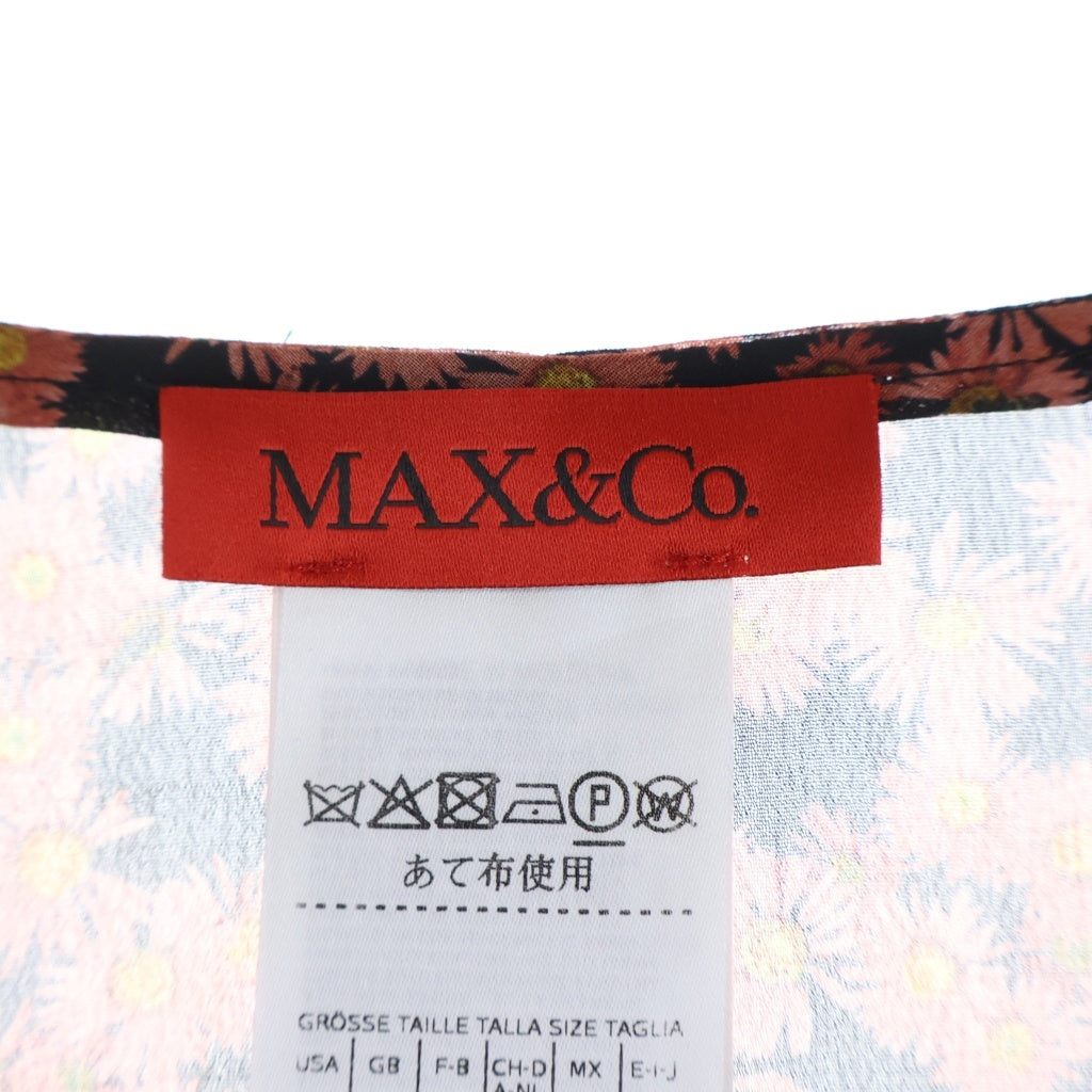 MAX&CO(マックス アンド コー) 花柄長袖ワンピース ドレス ビスコース レッド/ブラック 82241320 レディース
