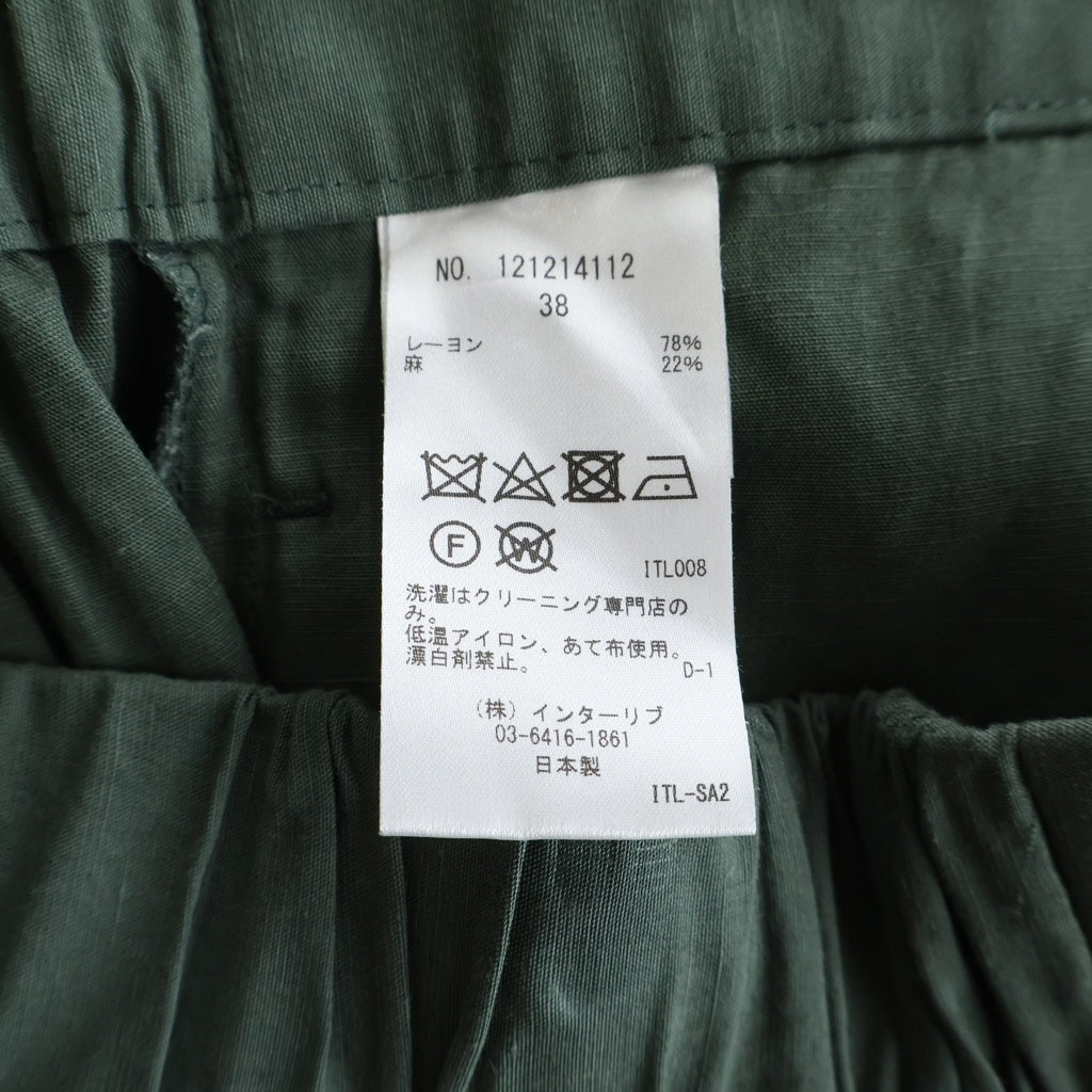 SACRA(サクラ) リネン混 セットアップ ノースリーブブラウス タックストレート ワイドパンツ レーヨン 121214031 121214112 レディース
