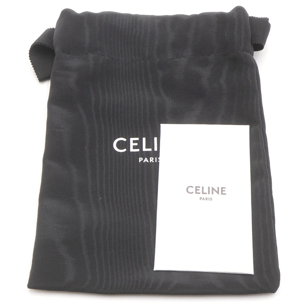 CELINE(セリーヌ) Short Strap ショート ショルダーストラップ ジャガード ロゴ ゴールド金具 ブラック レディース