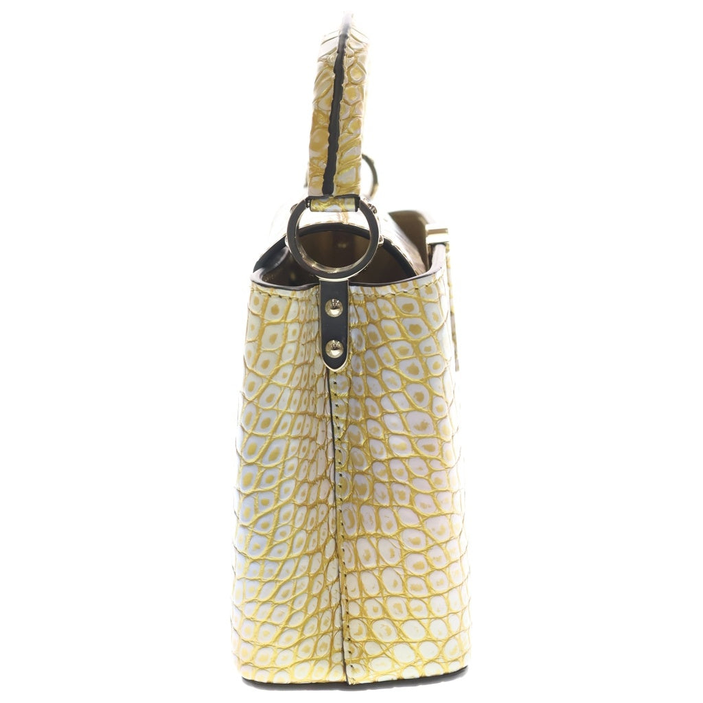 LOUIS VUITTON(ルイヴィトン) カプシーヌミニ 2WAYハンドバッグ ショルダーバッグ サハラゴールド クロコ ゴールド金具 レディース