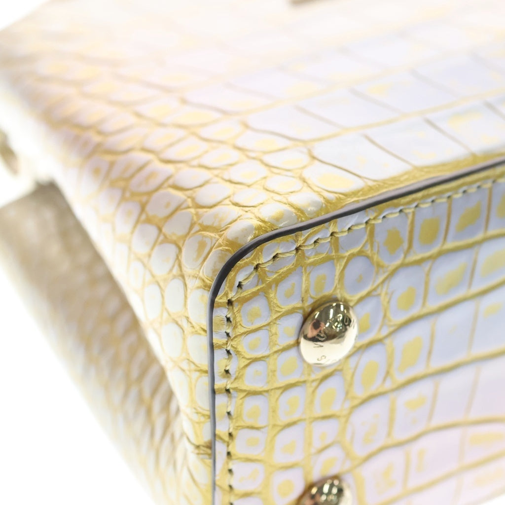 LOUIS VUITTON(ルイヴィトン) カプシーヌミニ 2WAYハンドバッグ ショルダーバッグ サハラゴールド クロコ ゴールド金具 レディース