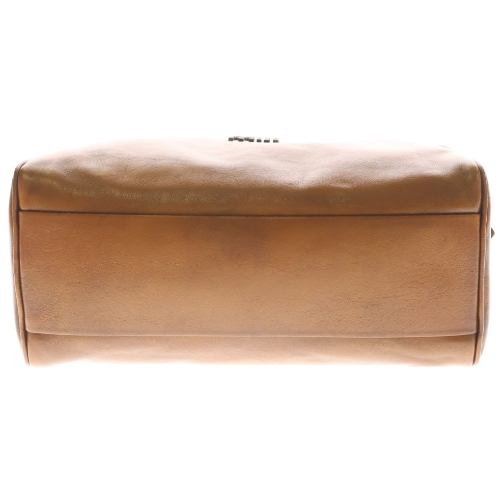 miumiu(ミュウミュウ) トップハンドルバッグ ブラウン レザー 5BB182 ゴールド金具 レディース