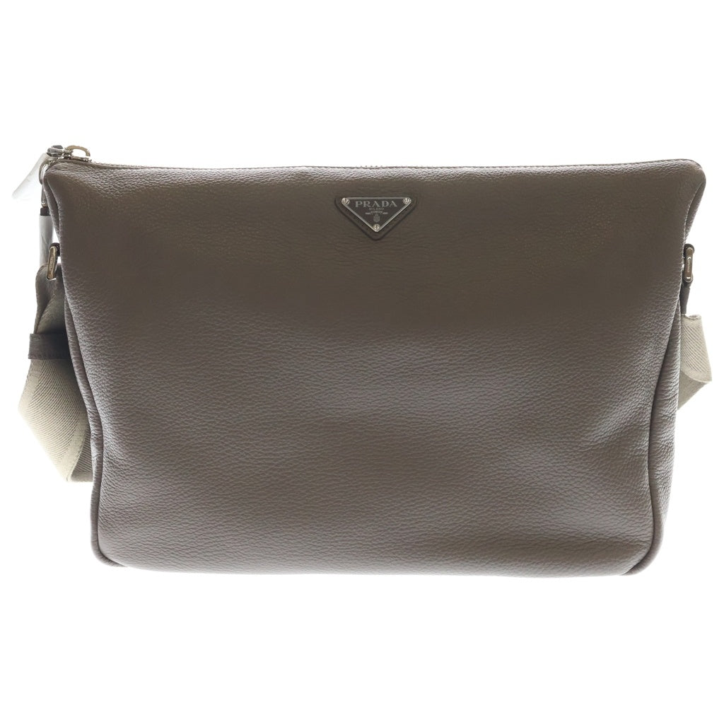 PRADA(プラダ) ヴィッテロダイノ ショルダーバッグ グレージュ レザー シルバー金具