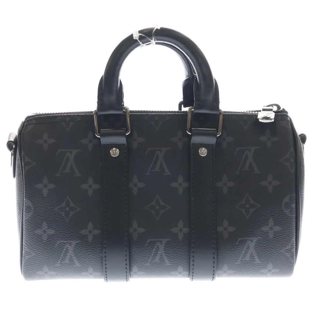 LOUIS VUITTON(ルイヴィトン) モノグラムエクリプス キーポルバンドリエール25 2WAYハンドバッグ ショルダーバッグ ブラック レザー×PVC M46271 シルバー金具 レディース