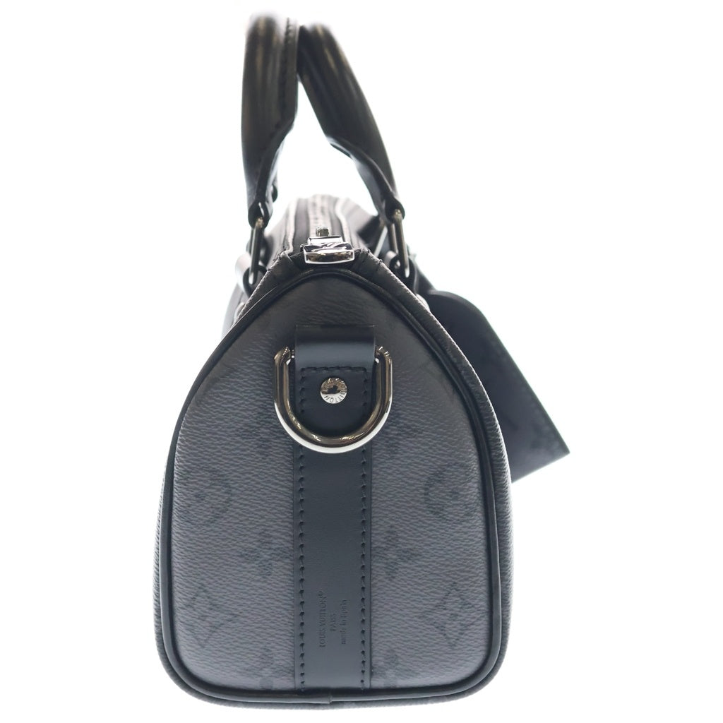 LOUIS VUITTON(ルイヴィトン) モノグラムエクリプス キーポルバンドリエール25 2WAYハンドバッグ ショルダーバッグ ブラック レザー×PVC M46271 シルバー金具 レディース