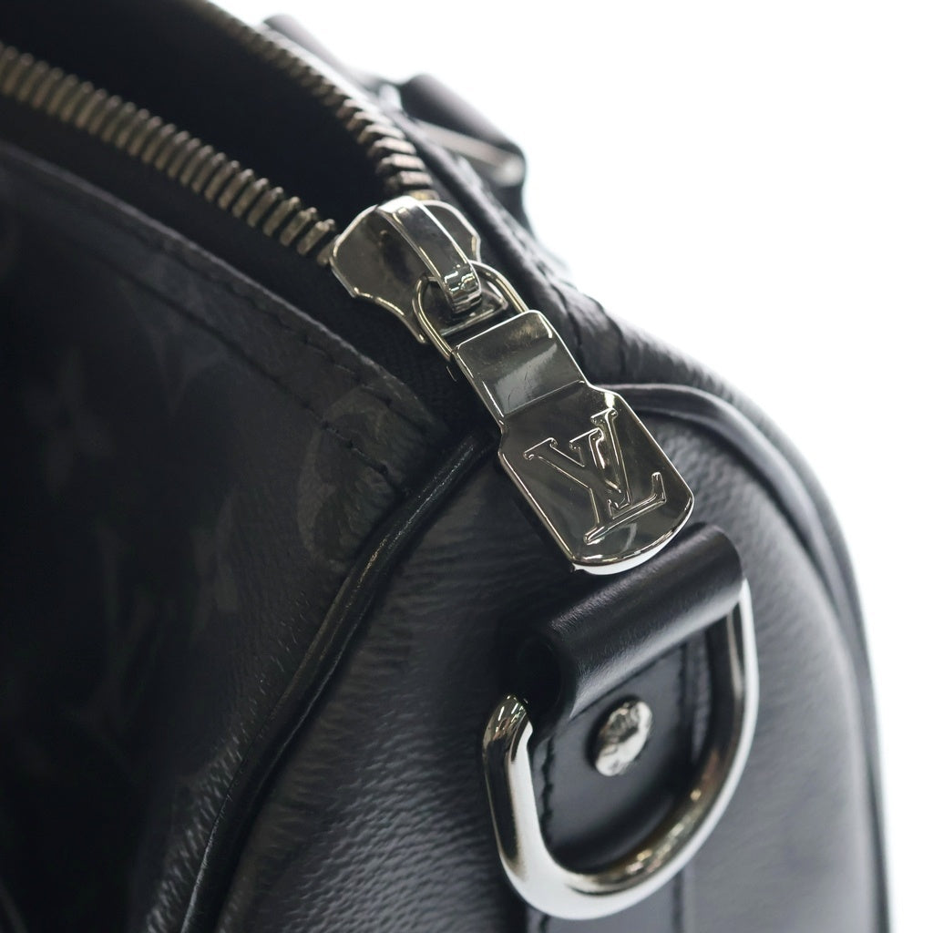 LOUIS VUITTON(ルイヴィトン) モノグラムエクリプス キーポルバンドリエール25 2WAYハンドバッグ ショルダーバッグ ブラック レザー×PVC M46271 シルバー金具 レディース