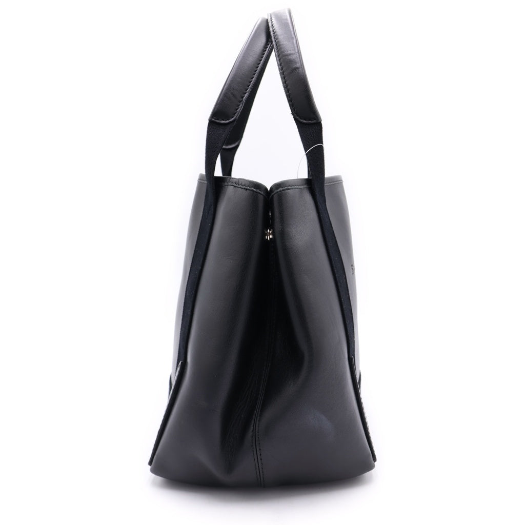 BALENCIAGA(バレンシアガ) ネイビーカバス ハンドバッグ キャンバス レザー ブラック 339933 レディース