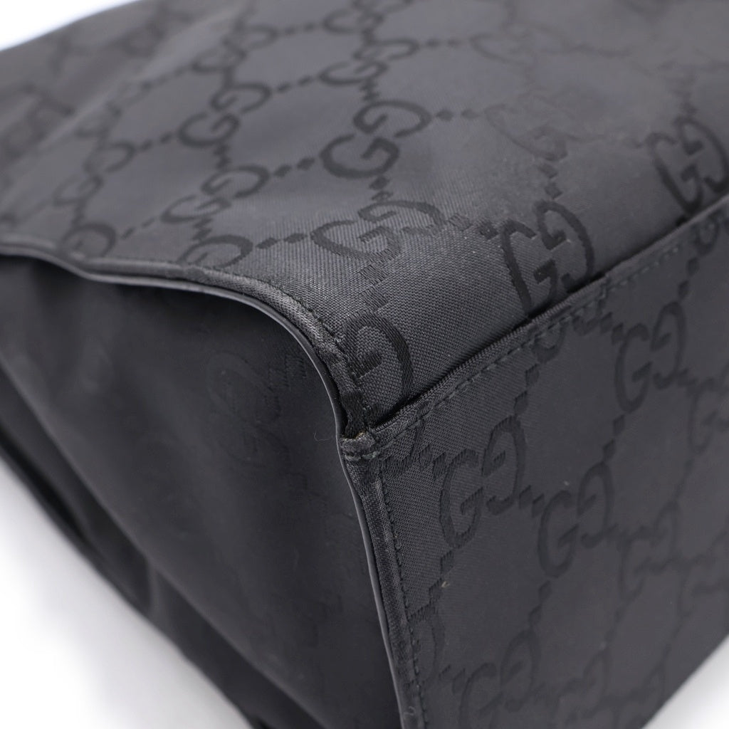 GUCCI(グッチ) トートバック バンブー GGキャンバス シルバー金具 ナイロン ブラック レディース