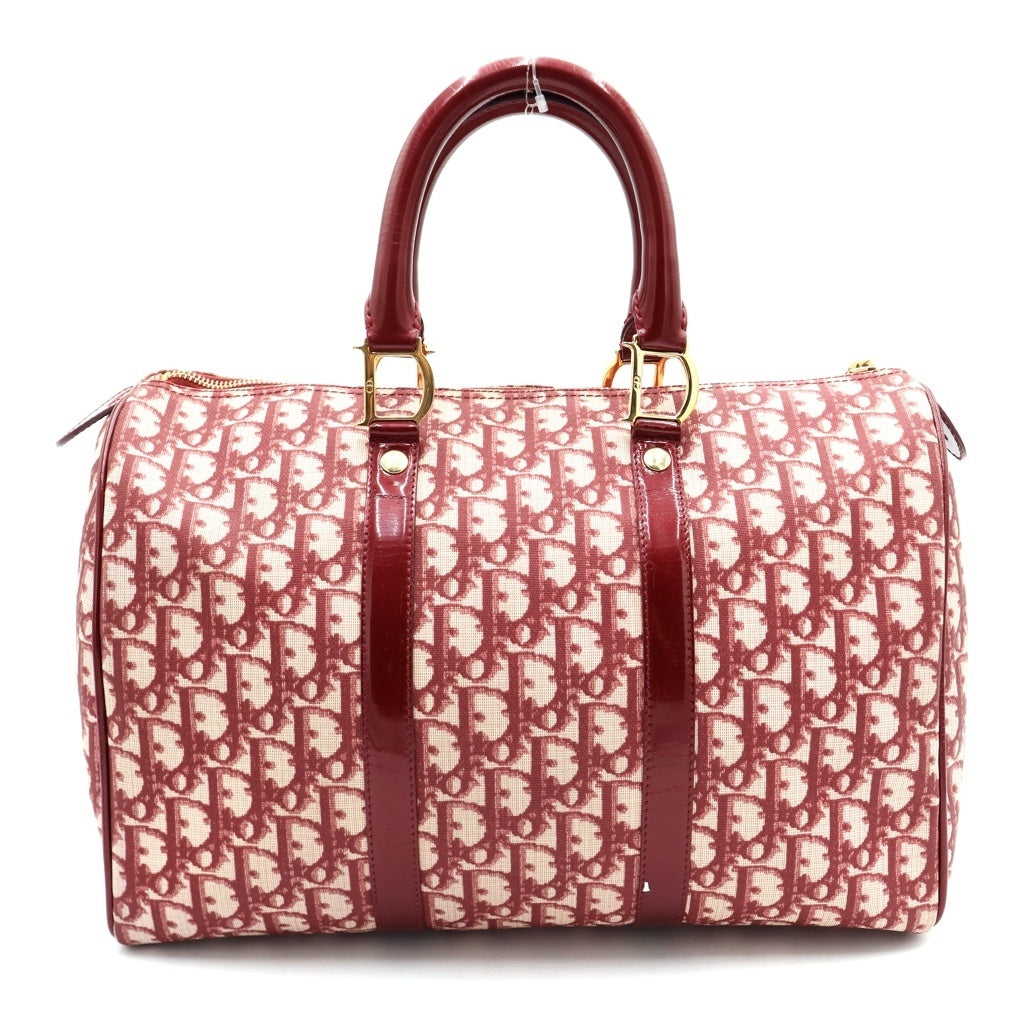 Christian Dior(クリスチャンディオール) ボストンバック ハンドバック トロッター オブリーク キャンバス レッド レディース
