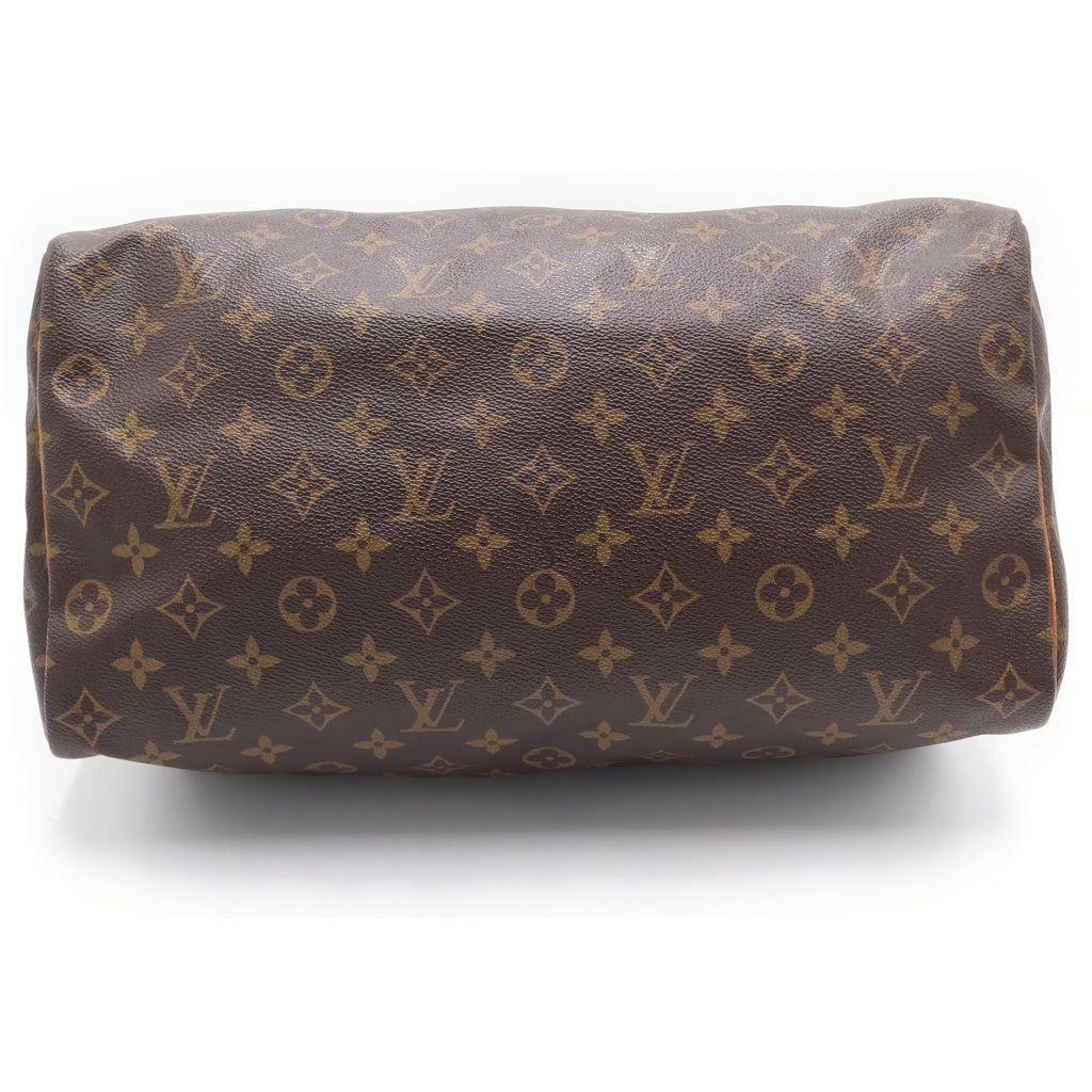 LOUIS VUITTON(ルイヴィトン) モノグラム スピーディ35 ボストンバッグ ハンドバッグ ブラウン レザー×PVC M41107 ゴールド金具 レディース