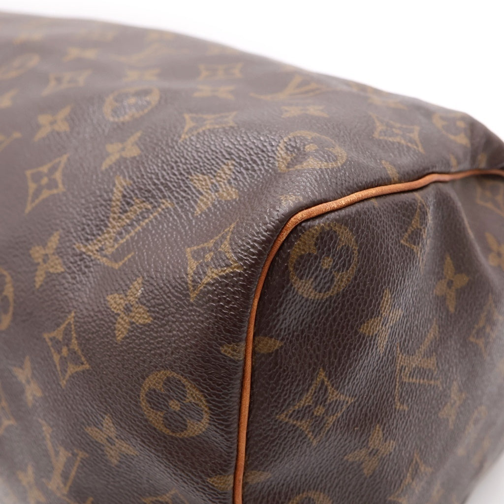 LOUIS VUITTON(ルイヴィトン) モノグラム スピーディ35 ボストンバッグ ハンドバッグ ブラウン レザー×PVC M41107 ゴールド金具 レディース