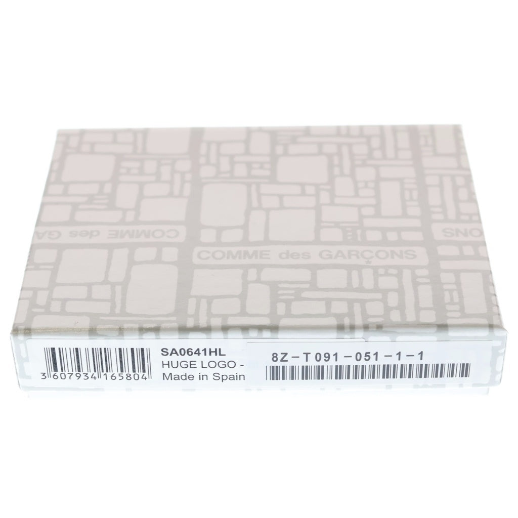 COMME des GARCONS(コムデギャルソン) HUGE LOGO ヒュージ ロゴ コンパクトウォレット 二つ折財布 カードケース レザー ブラック SA0641HL