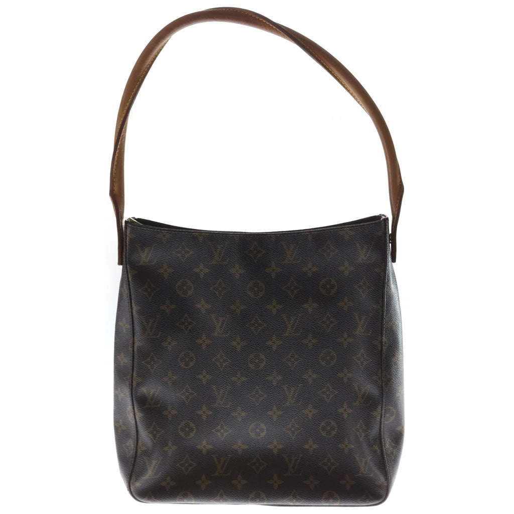 LOUIS VUITTON(ルイヴィトン) モノグラム ルーピングGM PVC レザー トートバッグ ハンドバッグ ショルダーバッグ ブラウン M51145 レディース
