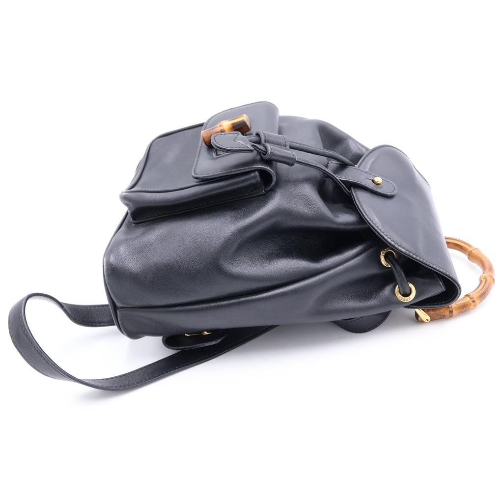 GUCCI(グッチ) オールド バンブー レザー バックパック リュックサック ブラック 003.1705.0030 レディース