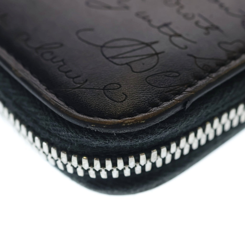 Berluti(ベルルッティ) カリグラフィ イタウバ ラウンドファスナー ロングウォレット 長財布 ブラウン レザー シルバー金具