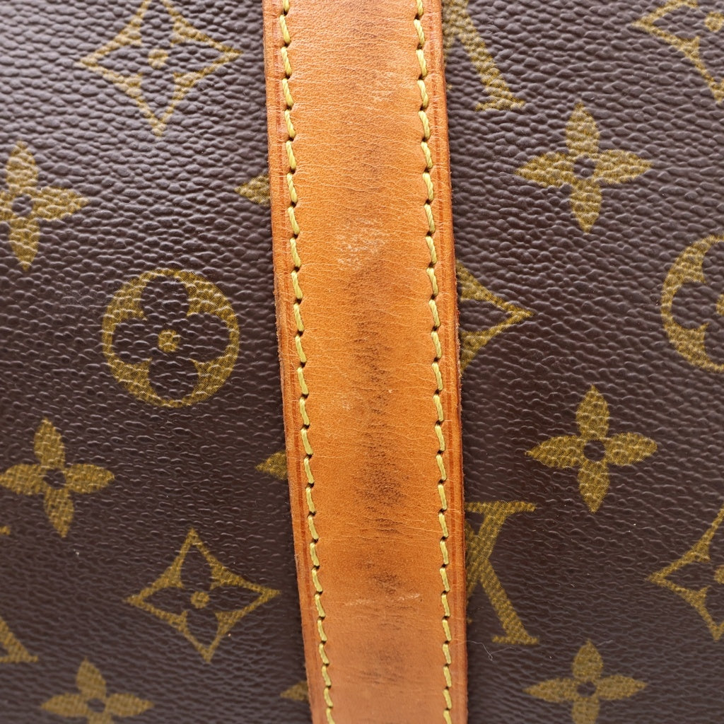 LOUIS VUITTON(ルイヴィトン) モノグラム キーポル55 ボストンバッグ ハンドバッグ トラベルバッグ ブラウン レザー×PVC M41424 ゴールド金具 レディース