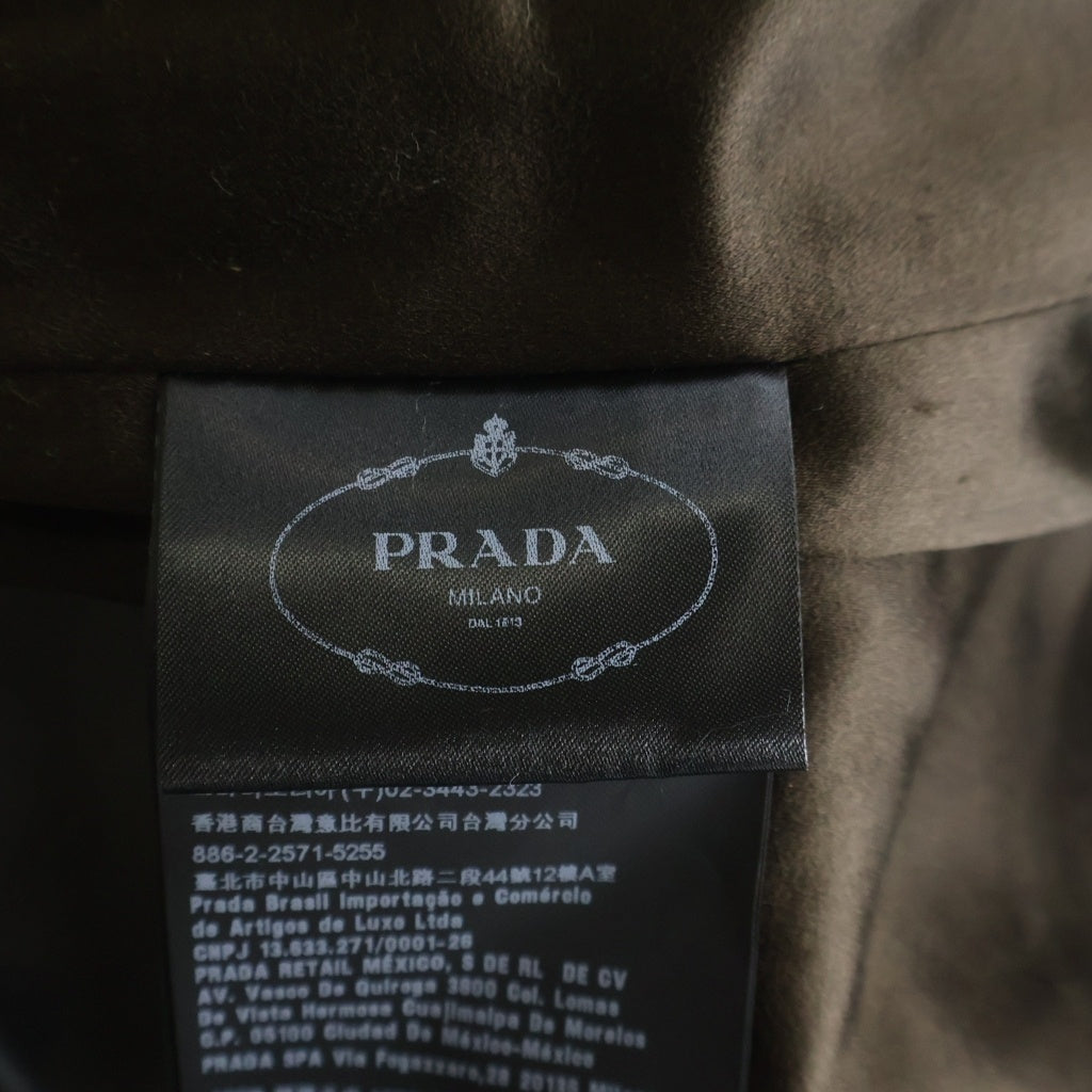 PRADA(プラダ) ベルテッド染色ファーベスト ノースリーブ マルチカラー ブラウン/ライトブルー 169165 レディース