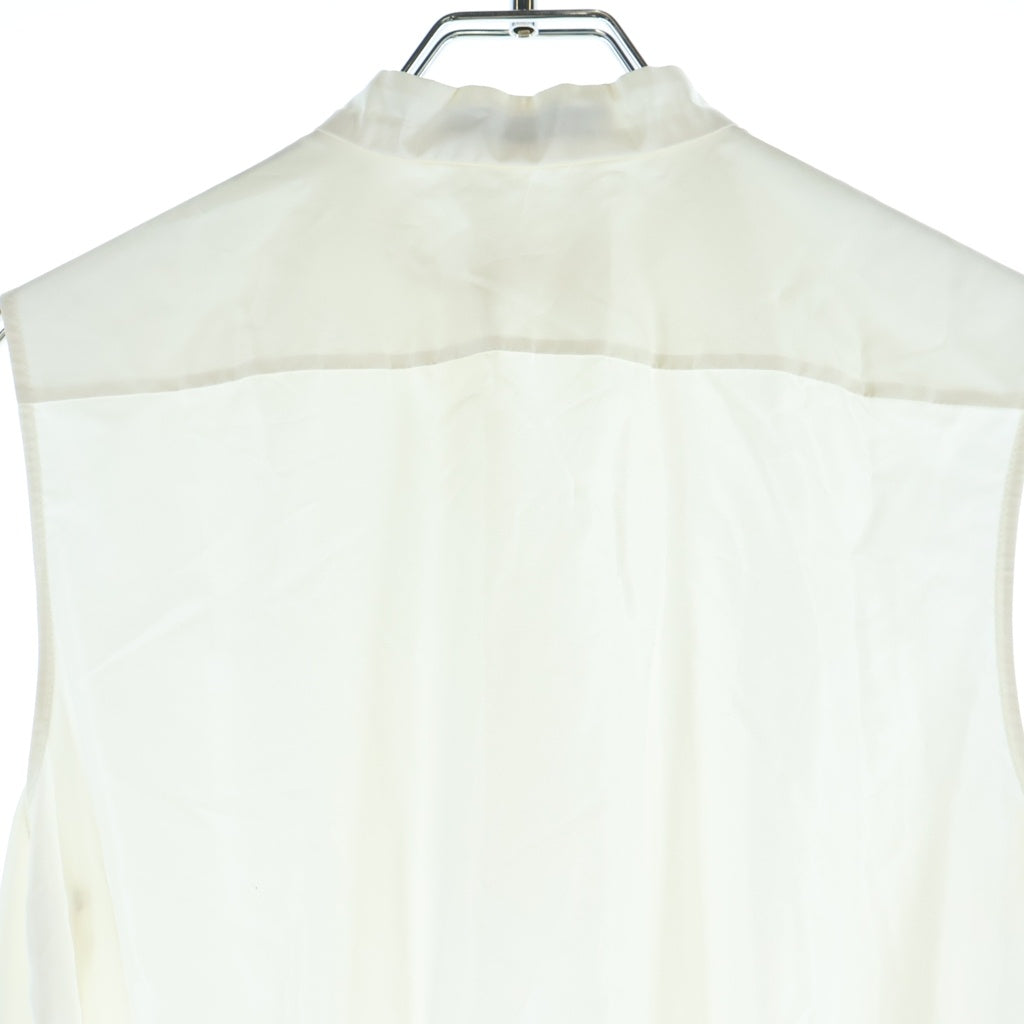 Christian Dior(クリスチャンディオール) SLEEVELESS BELTED TAFFETA GOWN DRESS ノースリーブギャザードレス ポリエステル シルク フランス製 ホワイト 411R60A2452 レディース
