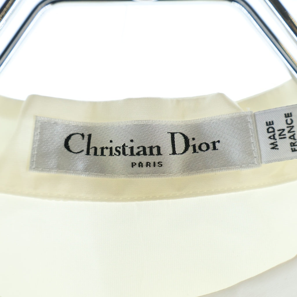Christian Dior(クリスチャンディオール) SLEEVELESS BELTED TAFFETA GOWN DRESS ノースリーブギャザードレス ポリエステル シルク フランス製 ホワイト 411R60A2452 レディース