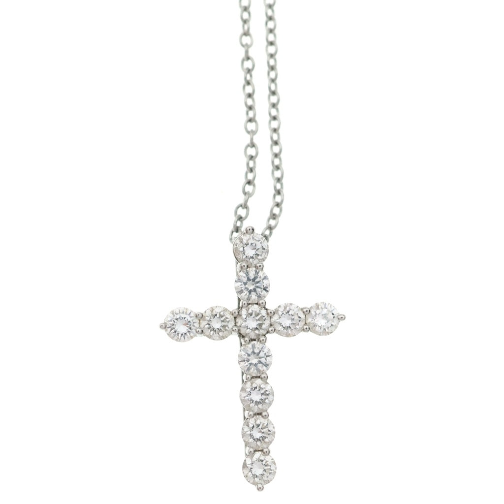 TIFFANY & Co.(ティファニー) クロスペンダント Pt950 11Pダイヤ 十字架 ネックレス プラチナ レディース